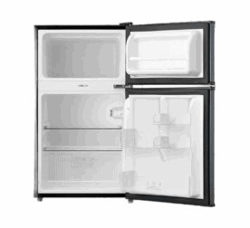 Midea 87L Double Door Bar Fridge - Silver - Lock (HD-113FN)