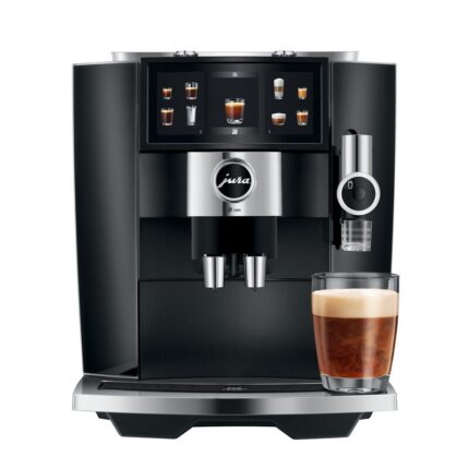 J8 Twin Piano Black coffee machine with dual grinders