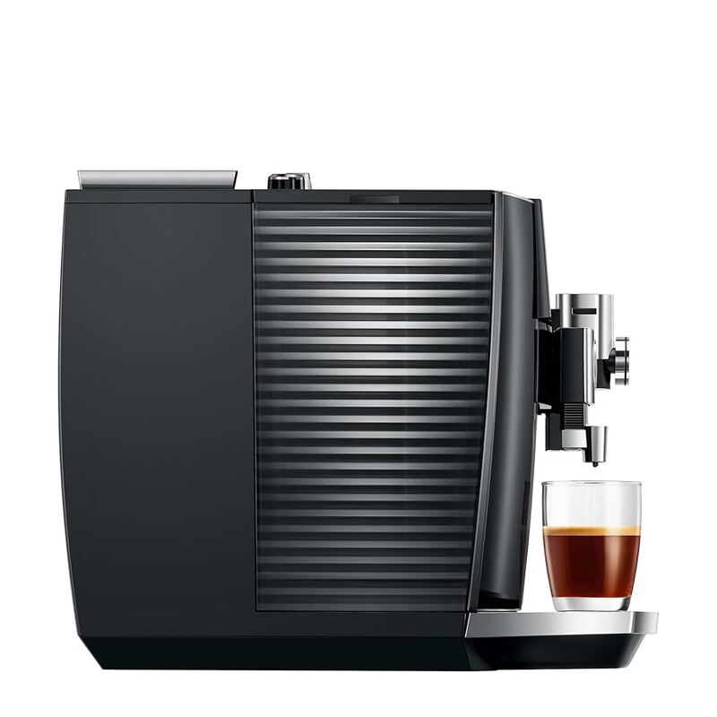 J8 Twin Piano Black coffee machine with dual grinders