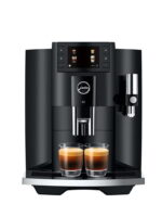 Jura E8 Piano Black Automatic Coffee Machine – Front View