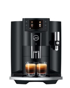 Jura E8 Piano Black Automatic Coffee Machine – Front View