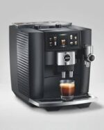 J8 Twin Piano Black coffee machine with dual grinders