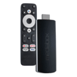 Mediabox Neo Stick 1080P HDR Android TV with remote and accessories