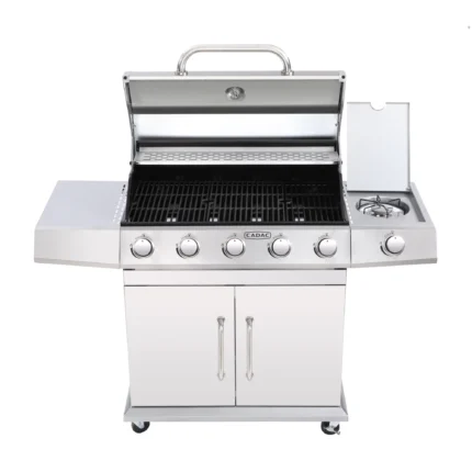 Cadac 5 Burner Commander Gas Braai in Stainless Steel