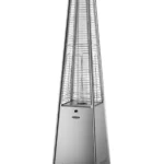 Stainless steel pyramid-shaped outdoor heater