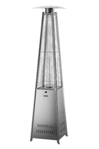 Stainless steel pyramid-shaped outdoor heater