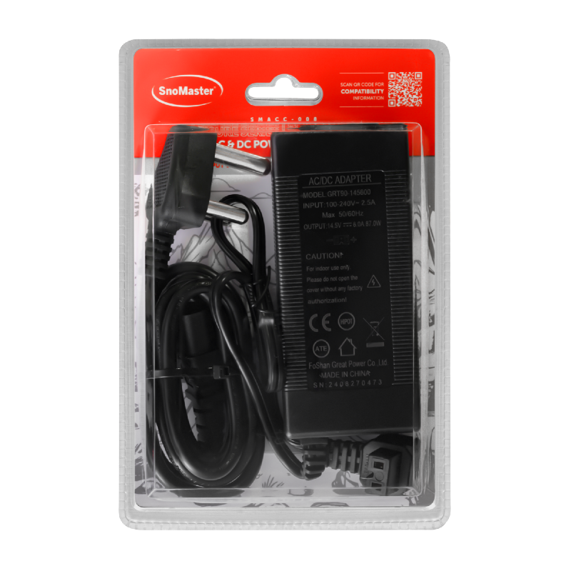 SnoMaster 12V AC & DC Power Supply Adapter SMACC-008