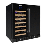 noMaster 34 Bottle + 95L Pro Series Double Door Wine/Beverage Cooler Black VT-19DPRO(BLACK)