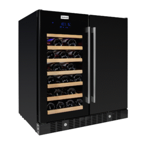 noMaster 34 Bottle + 95L Pro Series Double Door Wine/Beverage Cooler Black VT-19DPRO(BLACK)