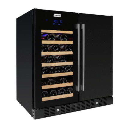 noMaster 34 Bottle + 95L Pro Series Double Door Wine/Beverage Cooler Black VT-19DPRO(BLACK)