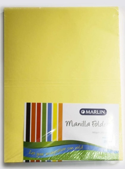 Marlin Flat Files & Folders – Yellow, Pack of 100
