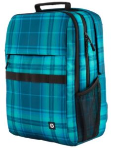 HP Campus XL Tartan Plaid Backpack – Blue, 20L, 16" Laptop Pocket