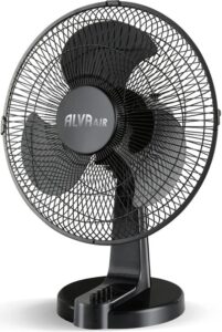 Alva 40cm Plastic Desk Fan Black 45W – Compact Oscillating Fan