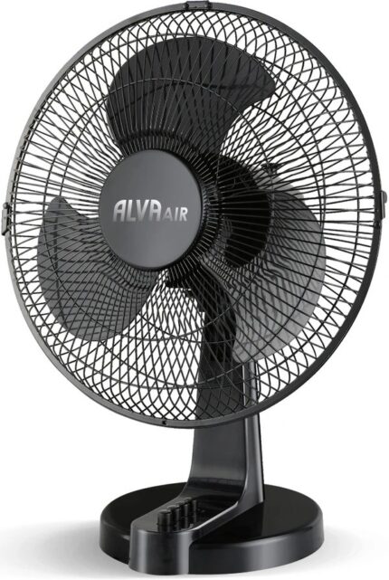 Alva 40cm Plastic Desk Fan Black 45W – Compact Oscillating Fan