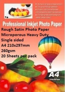 EBox Rough Satin Photo Paper – 8.5" x 11", 260gsm