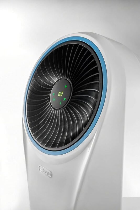 Delonghi EV250 Portable Evaporative Air Cooler – 4.5L Tank, Ionizer, Remote