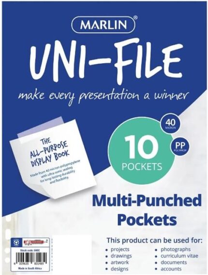 Marlin A4 File Pockets Sleeves – 10 Pack