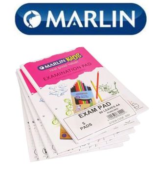 Marlin A4 80 Page Punched Exam Pad – 5 Pack
