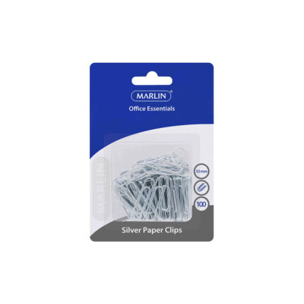 Marlin Silver 33mm Paper Clips – Box of 100