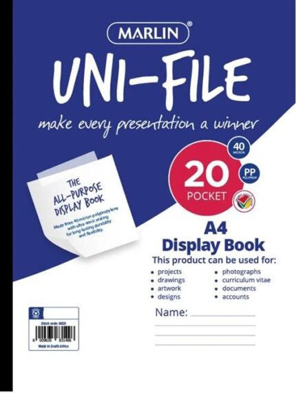 Marlin Uni-File A4 Flip File – 20 Page