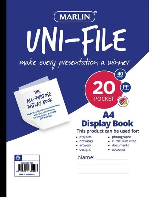Marlin Uni-File A4 Flip File – 20 Page