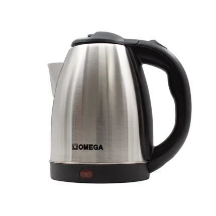 Omega 1.8L Stainless Steel Electric Kettle [TS-26SD] with Cordless Swivel Base, 1500W Fast-Boil Element, and Auto Shut-Off