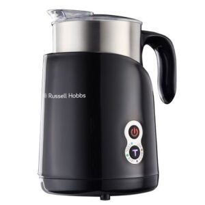 Russell Hobbs 4-in-1 Electric Milk Frother and Heater with Stainless Steel Jug, Black Handle, 500–650W Capacity