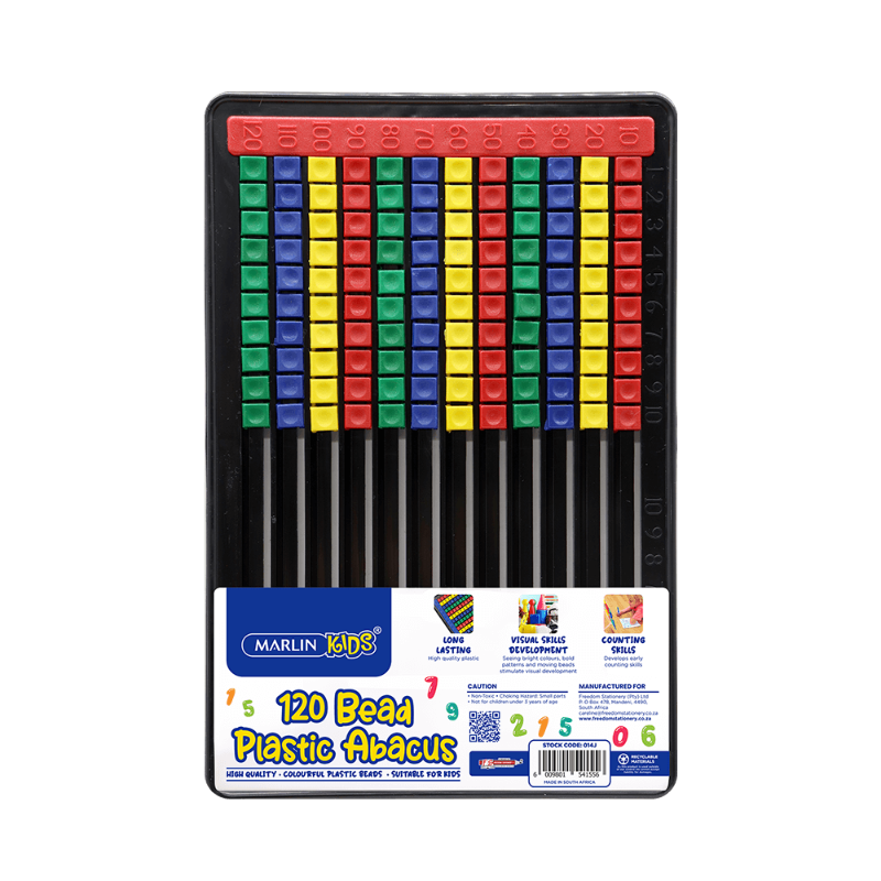 Marlin Plastic Abacus 120 Beads Flatboard for kids math learning