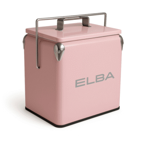 ELBA Metal Cooler Box with Handle and Lid – Pink