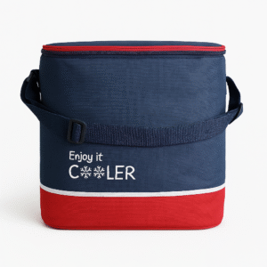 TOTAI Tote 6-Can Cooler Bag in red and navy blue