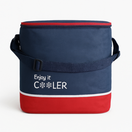 TOTAI Tote 6-Can Cooler Bag in red and navy blue