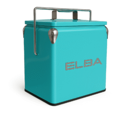 ELBA Metal Cooler Box with Handle and Lid – Turquoise