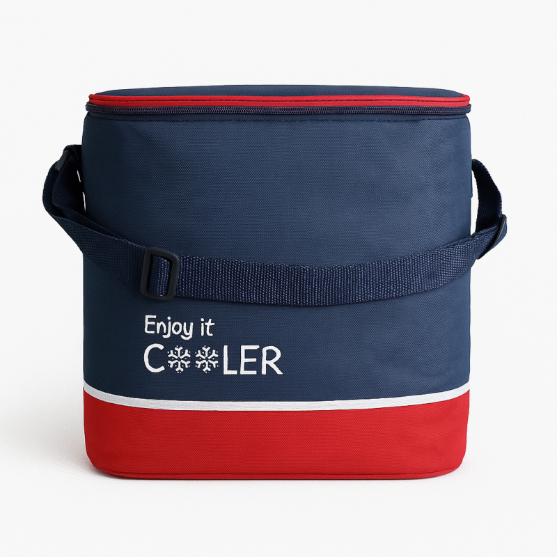 TOTAI Tote 6-Can Cooler Bag in red and navy blue