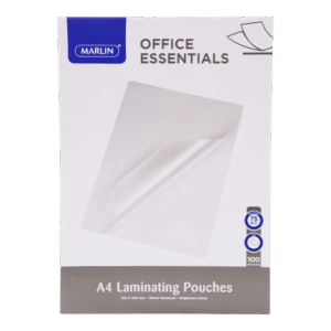 Marlin Office Essentials Laminating Pouches A4 with gloss finish