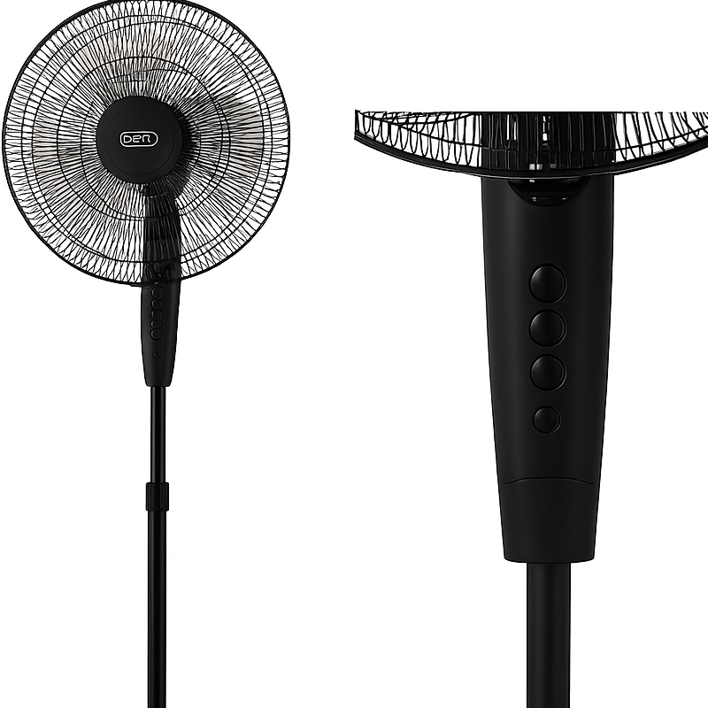 Defy 16” Pedestal Fan in Black