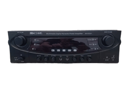 Omega AV-97221 Amplifier front panel with USB and SD inputs