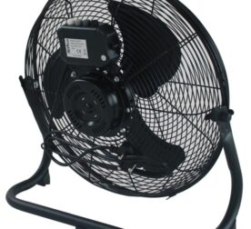 Alva Air 40cm High Velocity Floor Fan ACS203B in matte black finish