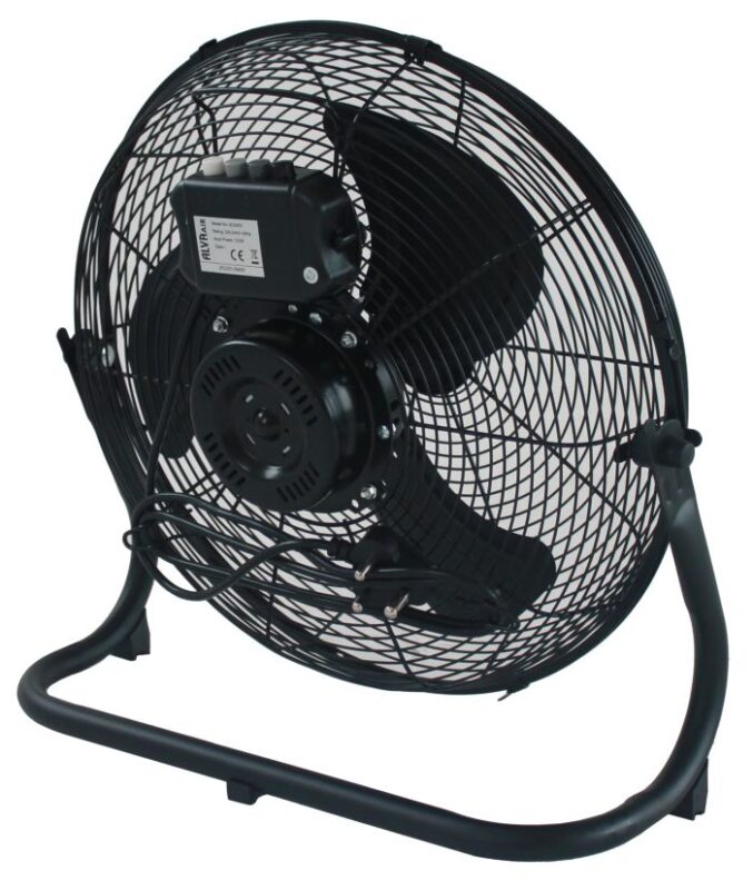 Alva Air 40cm High Velocity Floor Fan ACS203B in matte black finish