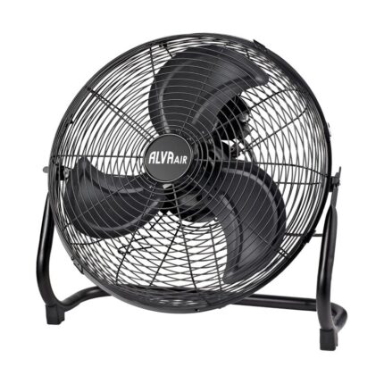 Alva Air 40cm High Velocity Floor Fan ACS203B in matte black finish