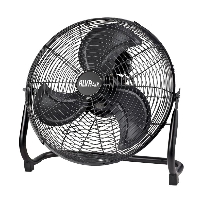 Alva Air 40cm High Velocity Floor Fan ACS203B in matte black finish