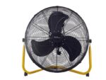 Alva Air 45cm High Velocity Floor Fan ACS602 with matte black grill and yellow stand