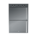 Defy DB0768 Gemini Thermofan+ Double Oven with black glass finish and dual compartments