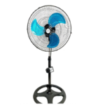 Omega OM-F19 18-Inch Pedestal Standing Fan – Black and Silver