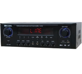 Omega AV-97223 Amplifier front panel with Bluetooth and USB inputs