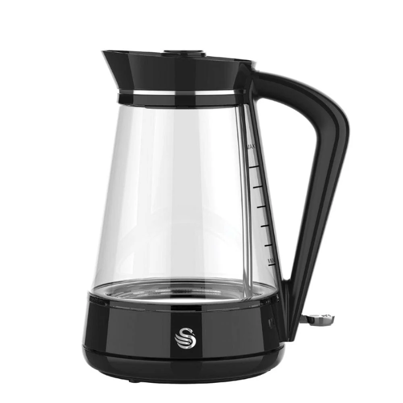 Swan SGK6 Glass Kettle Black – 1.7L, LED Illuminated