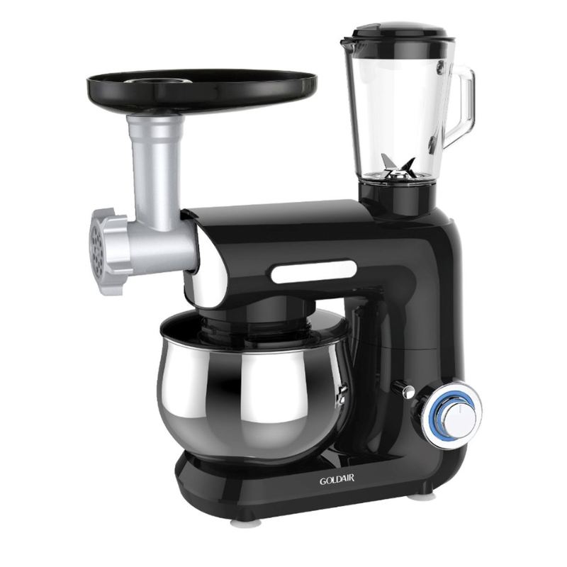 Goldair GBGM-3350 Multi Kitchen Machine with 4L bowl, blender, and meat grinder