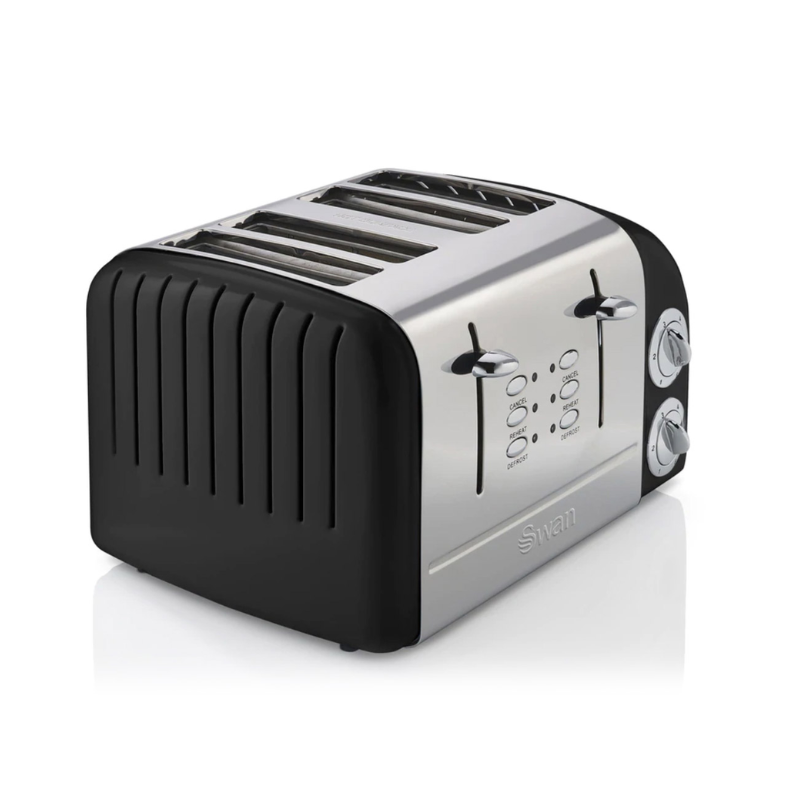 Swan SRT6B Retro Black 4 Slice Toaster