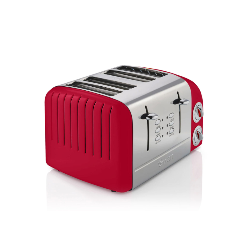Swan SRT6R Retro Red 4 Slice Toaster