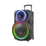 Omega Kolav F1220 Portable Bluetooth Karaoke Speaker – RGB, USB, Remote, Built-in Trolley - Image 2