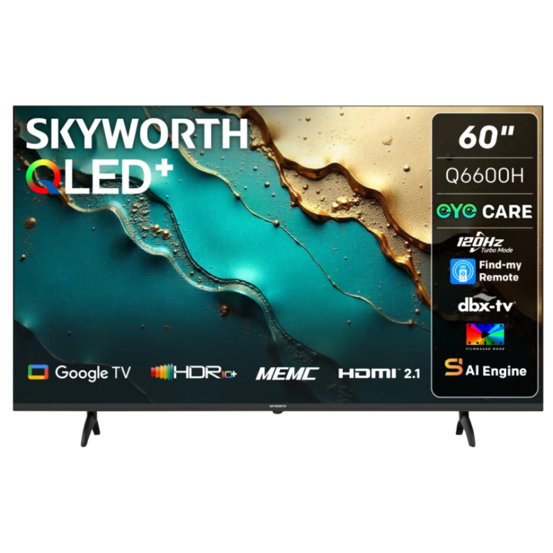 Skyworth 60" QLED Google TV 60Q6600H front view Skyworth 60" QLED Google TV 60Q6600H front view